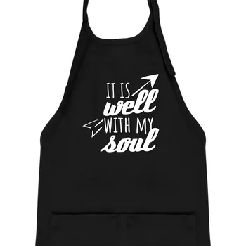 Kuchyňská zástěra It is well with my soul - Dětská zástěra na vaření - Univerzální velikost ( Černá )