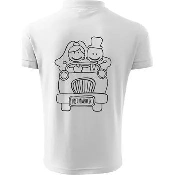 Pánská košile Svatební auto - Polokošile pánská Pique Polo 203 - 3XL ( Bílá )