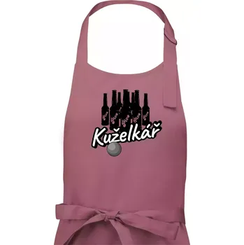 Kuchyňská zástěra Kuželkář pivo - Pánská zástěra na vaření - Univerzální velikost ( Starorůžová )