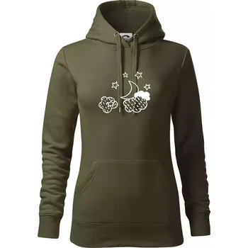 Dámská mikina Nebe - Dalekohled - Mikina dámská Cape s kapucí - S ( Military )