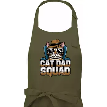 Kuchyňská zástěra Cat dad squad - Pánská zástěra na vaření - Univerzální velikost ( Khaki )