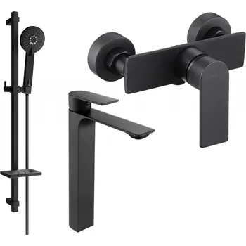 Vodovodní baterie Mexen Alexa DQ40 sprchová sada, černá - 71214DQ40-70 Bateriové soupravy