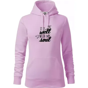 Dámská mikina It is well with my soul - Mikina dámská Cape s kapucí - S ( Orchid )