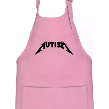 Kuchyňská zástěra Autism rock nápis - Dětská zástěra na vaření - Univerzální velikost ( Růžová )