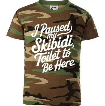 Chlapecké oblečení I Paused My Skibidi Toilet to be Here - Dětské maskáčové triko - 122 cm/6 let ( Hnědý maskáč )