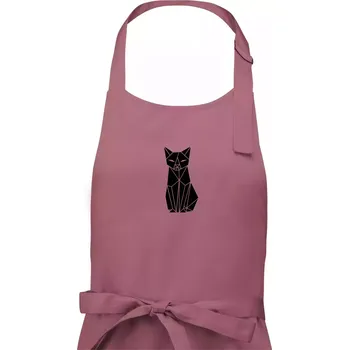 Kuchyňská zástěra Origami kočka zepředu - Pánská zástěra na vaření - Univerzální velikost ( Starorůžová )