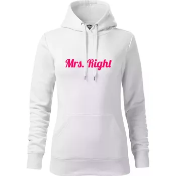 Dámská mikina Mrs Right - Mikina dámská Cape s kapucí - L ( Bílá )