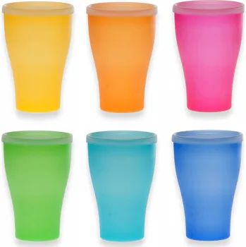 Piknikové kelímky 0,5 l s víčkem, plastové, 6 ks