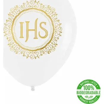 Balónek Latexové balónky Svaté Přijímání IHS zlaté 30cm 3ks