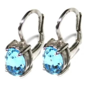 Náušnice Stříbrné náušnice Swarovski akvamarine - NK1245 (Stříbrné náušnice se Swarovski krystalem)