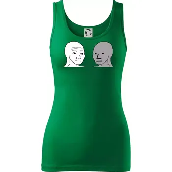 Dámské tričko Wojak (Feels Guy) a NPC - Dámské tílko - L ( Středně zelená )