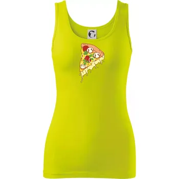Dámské tričko Pizza + Pizza kousek - Dámské tílko - M ( Limetková )