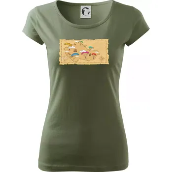 Dámské tričko Paragliding v ČR - Dámské triko Pure - 3XL ( Khaki )