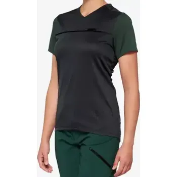 Cyklistické oblečení 100% Ridecamp dámský dres krátký rukáv Charcoal/Forest Green vel. S