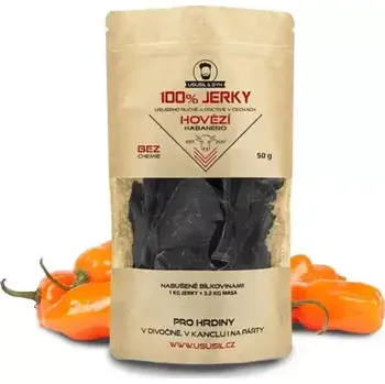 Sušené maso Usušil & syn 100% JERKY Hovězí Habanero 150 g