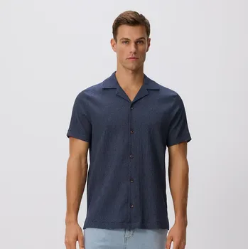 Pánská košile Reserved - Strukturální košile regular fit - tmavě šedá - 569EF-90X - 569EF-90X-XXL