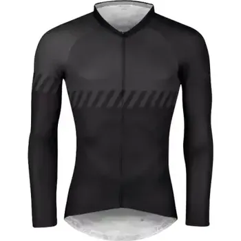 cyklistický dres Force Fashion pánský dres dlouhý rukáv černá/šedá vel. XS