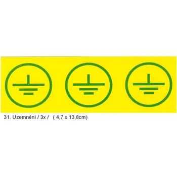 Štítek 31 :uzemnění (3x)(zelenožl.) 59-04-807-01310
