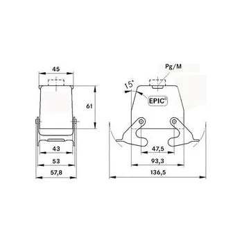 Konektor H-B 16 TGB M25 kryt 19081000 LAPP KABEL s.r.o. 35-12-013-19081