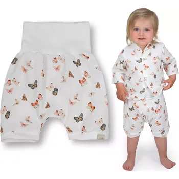 Chlapecké kraťasy ESITO | Dětské kraťasy mušelín Motýlek - bílá / 86