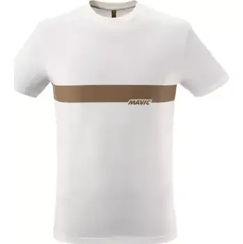 Pánské tričko Mavic Corporate Stripe pánské triko krátký rukáv White Bronze vel. M
