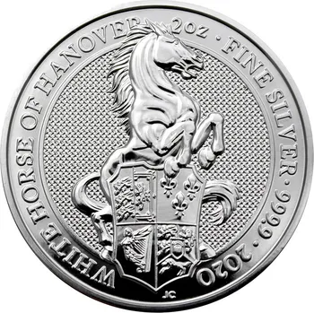 Stříbrná investiční mince The Queen's Beasts The White Horse 2 Oz 2020