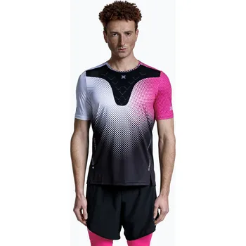 Pánské běžecké tričko X-Bionic Corefusion dot fade/neo pink/white
