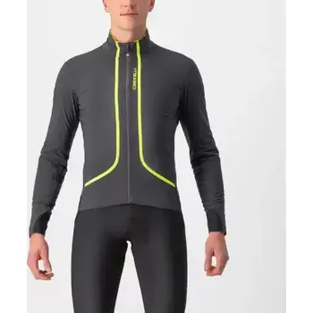 Cyklistické oblečení Castelli Flight Air pánská bunda gray/lime vel. XL