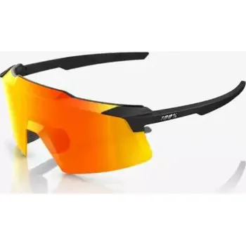 Sluneční brýle 100% Aerocraft brýle Soft Tact Black/HiPER Red Multilayer Mirror