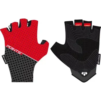 Cyklistické rukavice Force Points rukavice červená/černá vel. S