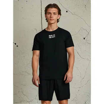 Pánské pyžamo Sinsay - Dvoudílné bavlněné pyžamo - černá - 009EM-99X - 009EM-99X-XS