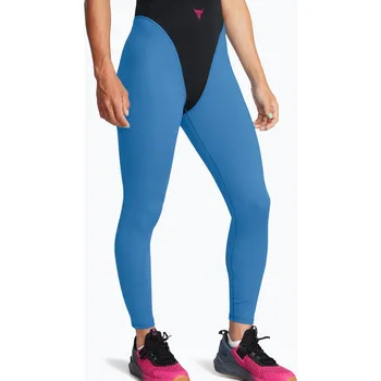 Dámské sportovní legíny Under Armour Project Rock LG Grind Ankle Leg black/viral blue/astro pink