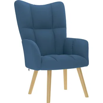 Křeslo vidaXL Relaxační křeslo textil [4016774] Barva: Modrá