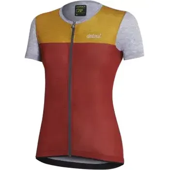 cyklistický dres Dotout Glory dámský dres krátký rukáv Dark Red/Melange Light Grey vel. S