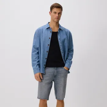 Pánské oblečení Reserved - Džínové šortky straight - světle šedá - 7029H-09J - 7029H-09J-32