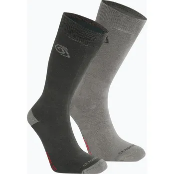 Pánské oblečení Craghoppers NosiLife TwinPck trekové ponožky 2 páry black pepper/mid grey