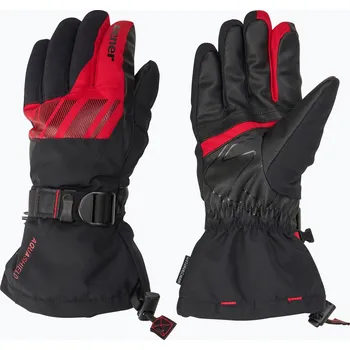 Rukavice Pánské lyžařské rukavice ZIENER Ghalion Aquashield black/red salsa