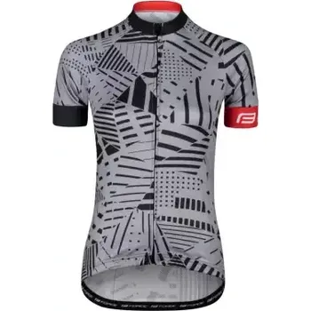 Cyklistické oblečení Force Shard Lady dámský dres krátký rukáv šedá/černá vel. XS