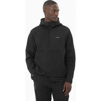 Pánská mikina Pánská mikina Salomon SHAKEout Half Zip Hooded deep black