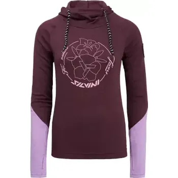 Dámské tričko Silvini Merate dámské triko dlouhý rukáv Plum/Blush vel. XL