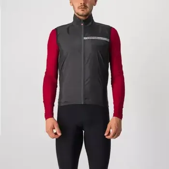Cyklistická vesta Castelli Squadra Stretch pánská vesta Light Black/Dark Gray vel. XL