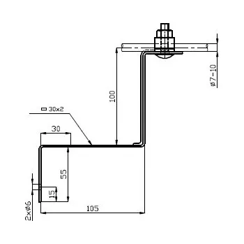 Hromosvod Podpěra PV 11 b taška 101090 DT TECHNIC s.r.o. 57-02-525-03113