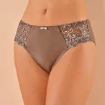 Sada 2 klasických kalhotek Sienne zn. Confidence Lingerie® z mikrovlákna a vyšívaného tylu hnědošedá+bílá 40/42