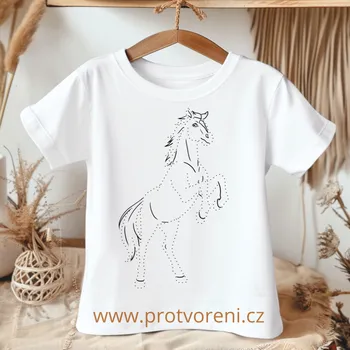 Chlapecké tričko Tričko jako omalovánka Tričko k vybarvení, dětské, SPOJOVAČKA - KŮŇ, 1 ks zvolte VELIKOST trička ZDE:: 5/6 let Beagle