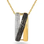 Briliantový přívěsek s černými diamanty, 14K IZBR824P + dárkové balení LUXUS zdarma