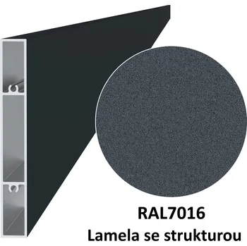 Plot Hliníkový profil 120x16x6000 mm s povrchovou úpravou se strukturou, antracit RAL7016