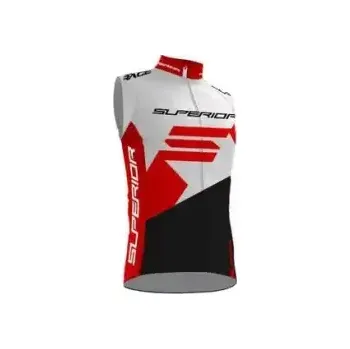 Cyklistická vesta Superior Race pánská vesta bílá/červená vel. XL