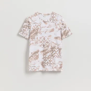 Reserved - Tričko regular z bavlny - tělová - 460EX-02X - 460EX-02X-L