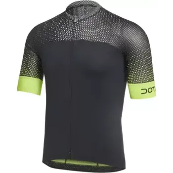 cyklistický dres Dotout Hybrid pánský dres krátký rukáv Black/Fluo Yellow vel. L