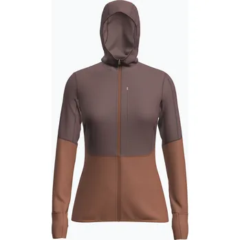 Oblečení a móda Dámská trekingová mikina Icebreaker Merino 200 Realfleece Descender Zip Hoodie dusty clay